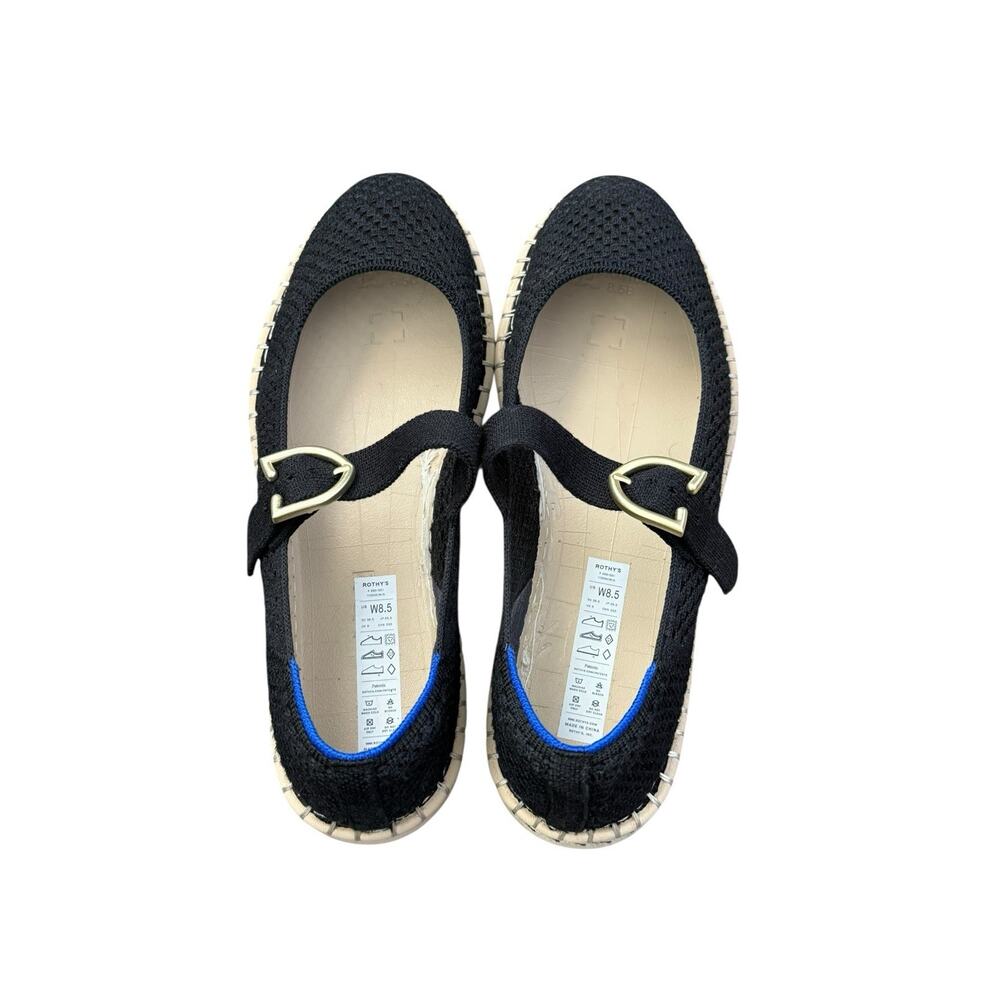 Rothys Espadrille Mary Jane Flats Shoes Round Toe Black Casual Walking Size 8.5 - Picture 10 of 12